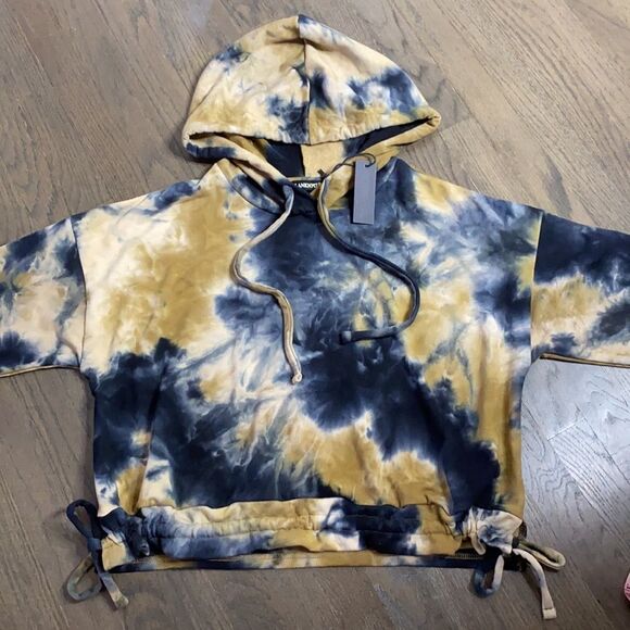BLANK NYC Split Drawstring Hem Tie Dye Pullover Hoody Gotta Be You Size Large - Picture 2 of 9
